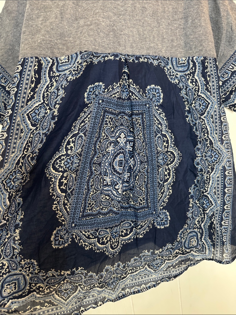 Blue Paisley-Back Short Sleeve Tee - Picture 6 of 6